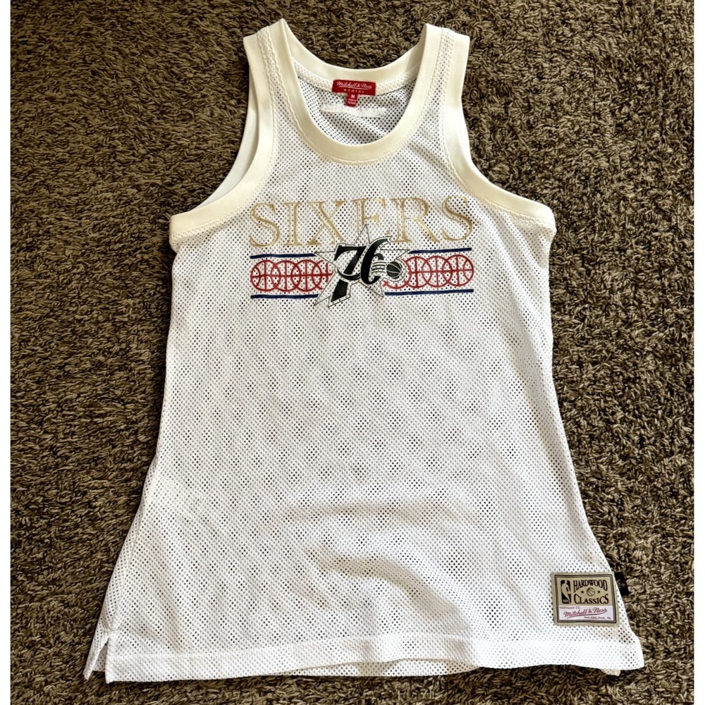 NEW Mitchell & Ness NBA Philadelphia 76ers Women's Mesh Tank Top (Medium)